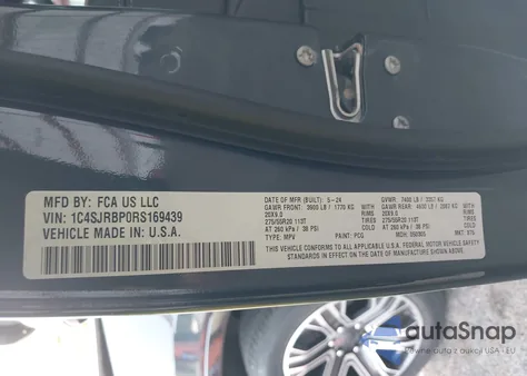 2024 Jeep Wagoneer L Series Ii 4X2 from USA, damaged, VIN 1C4SJRBP0RS169439